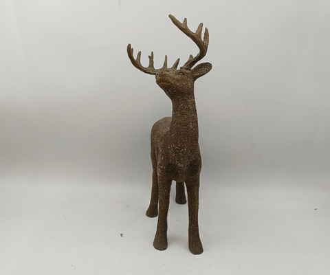 Christmas Reindeer figurine, Golden Deer Christmas Decoration, indoor Christmas deer decoration, Golden deer decoration, Reindeer Christmas decoration