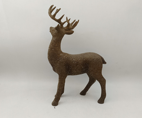 Christmas Reindeer figurine, Golden Deer Christmas Decoration, indoor Christmas deer decoration, Golden deer decoration, Reindeer Christmas decoration