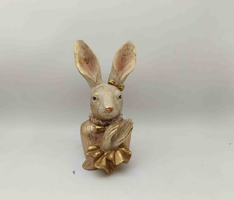 Charming bust of Hannillion rabbit. Gold, cream, red
