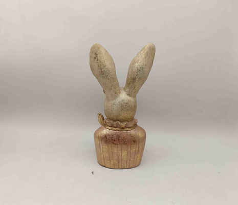 Charming bust of Hannillion rabbit. Gold, cream, red