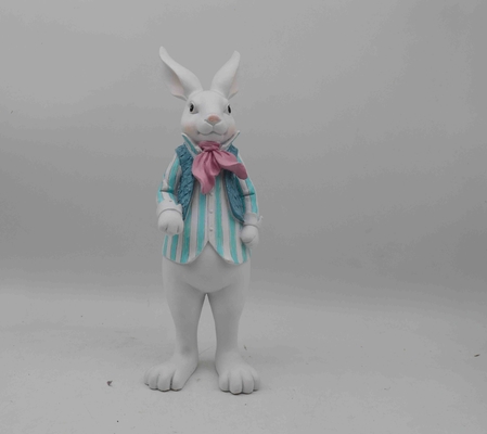 Easter, the bunny statue,Clay and bunny white green polyresin