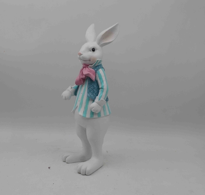 Easter, the bunny statue,Clay and bunny white green polyresin