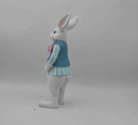 Easter, the bunny statue,Clay and bunny white green polyresin