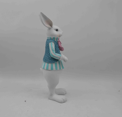 Easter, the bunny statue,Clay and bunny white green polyresin