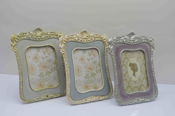 Vintage Gold Resin Photo Frame – Handcrafted Antique-Style Wall/Table Display for Wedding