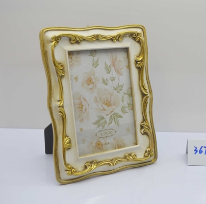 Handcrafted Golden Resin Photo Frame (4x6 inches) - Vintage Elegance Direct from Our Artisan Workshop