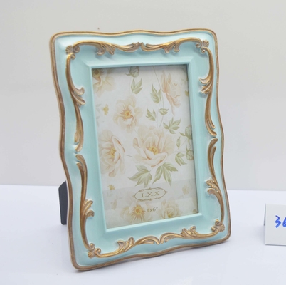 Handcrafted Golden Resin Photo Frame (4x6 inches) - Vintage Elegance Direct from Our Artisan Workshop