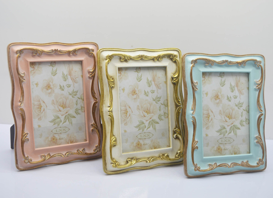 Handcrafted Golden Resin Photo Frame (4x6 inches) - Vintage Elegance Direct from Our Artisan Workshop