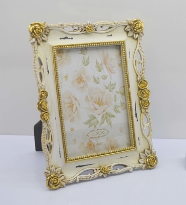 Artisanal Vintage Resin Frame - 4x6 Golden Treasure. Meticulously hand-poured by our master craftsmen
