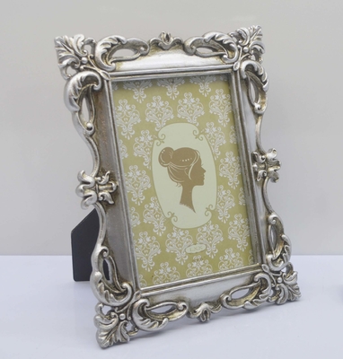 Resin Photo Frame for Tabletop Decor"– 4*6 Inch Vintage Gold Border Frame Wedding Photo Anniversary Frame Home Ins style