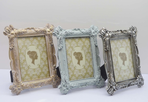 Resin Photo Frame Wholesale Price Direct" – 4×6 Inch Golden Embossed Frame, Vintage Wedding Photo Display, Buy 1 Get 3 Gift Box