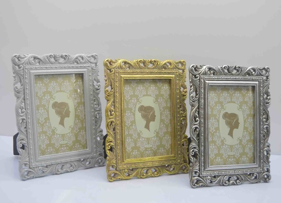 Hand-gilded 4×6 Inch Resin Frame with Royal Crest Motifs - Versailles-inspired Display for Luxury Interiors