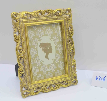 Hand-gilded 4×6 Inch Resin Frame with Royal Crest Motifs - Versailles-inspired Display for Luxury Interiors