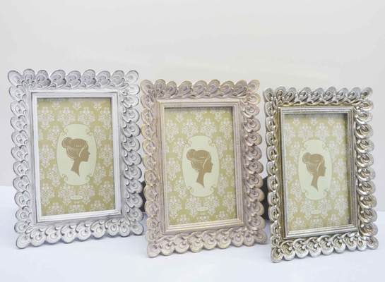 4×6 Inch Wood-grain Resin Frame with Rustic Patina - Country Style Photo Display