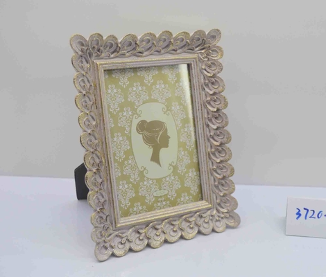 4×6 Inch Wood-grain Resin Frame with Rustic Patina - Country Style Photo Display