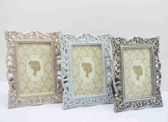 4×6 Inch Dragon-&-Phoenix Resin Frame - Traditional Marriage Ceremony Display