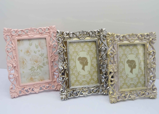 4×6 Inch Ornate Resin Frame with Gilded Foliage - Boudoir Vanity Display