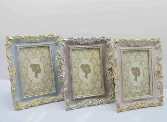 4×6 Inch Geometric Resin Frame with Chrome Accents - Gatsby-era Display