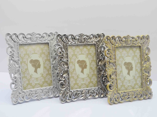 4×6 Inch Tapered Resin Frame with Walnut Finish - Retro Modern Decor