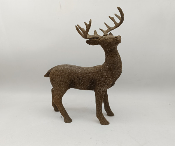 Christmas Reindeer figurine, Golden Deer Christmas Decoration, indoor Christmas deer decoration, Golden deer decoration, Reindeer Christmas decoration