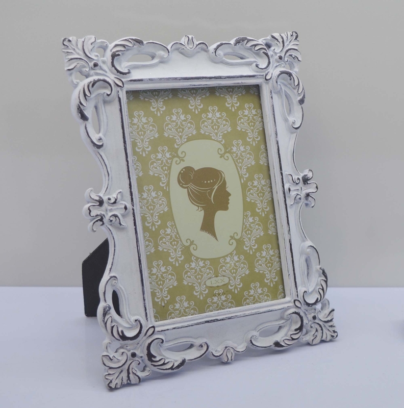 Resin Photo Frame for Tabletop Decor"– 4*6 Inch Vintage Gold Border Frame Wedding Photo Anniversary Frame Home Ins style