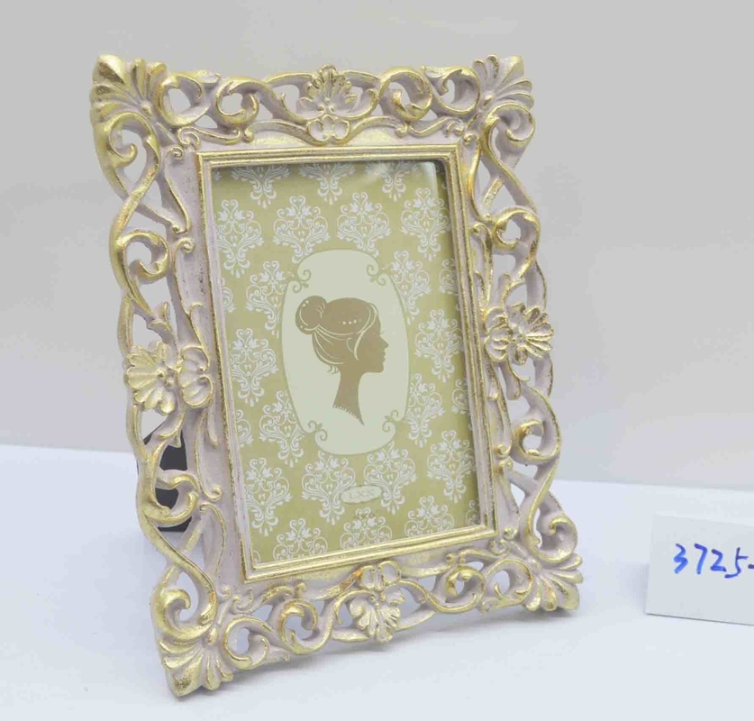 4×6 Inch Ornate Resin Frame with Gilded Foliage - Boudoir Vanity Display